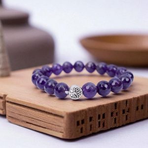 Light Charged Faceted Amythyst Bracelet