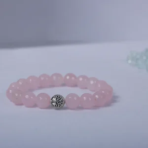 Light Charged Faceted Rose Quartz Bracelet