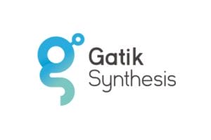 Logo of Gatik Synthesis featuring a blue gradient G symbol with the company name in black text.