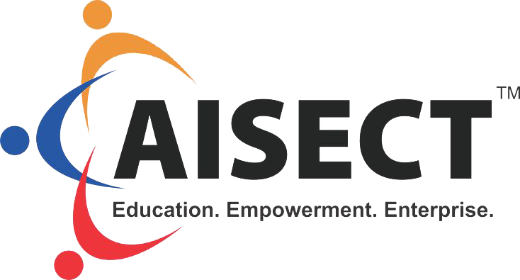 AISECT logo with colorful arcs and the tagline Education. Empowerment. Enterprise.