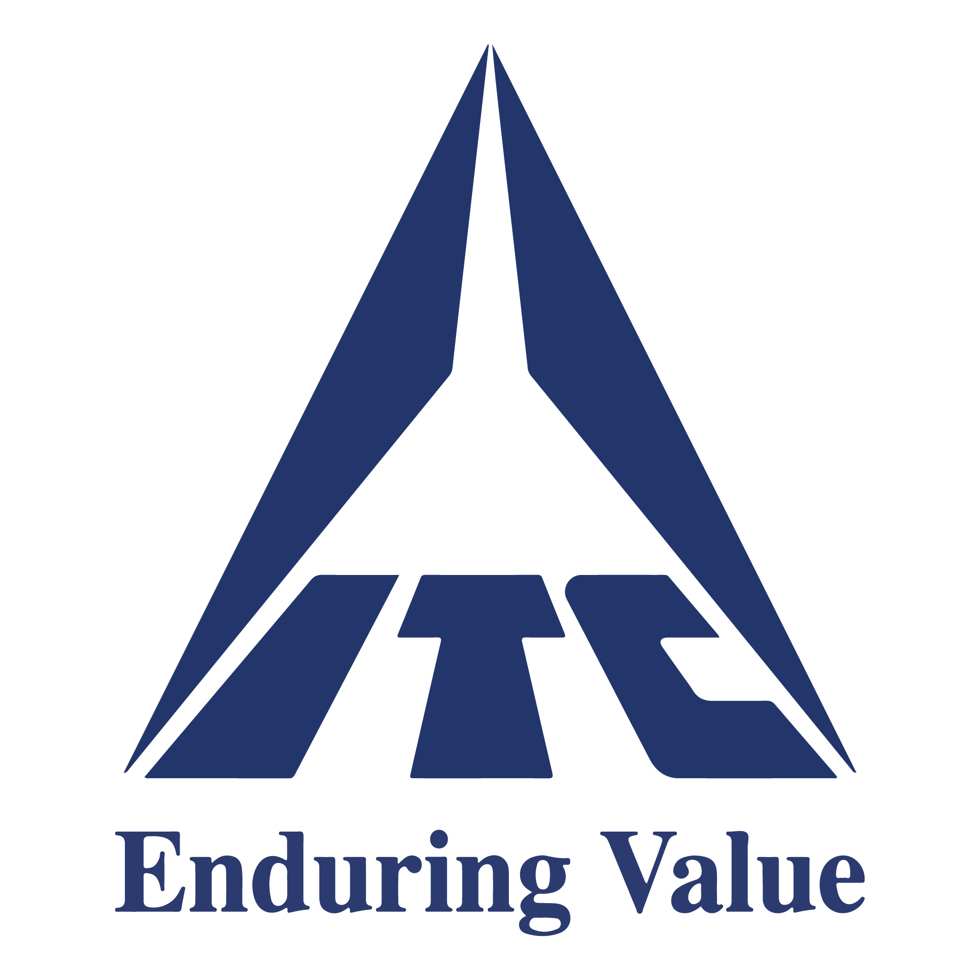 Blue ITC logo with triangular design and the text Enduring Value underneath.