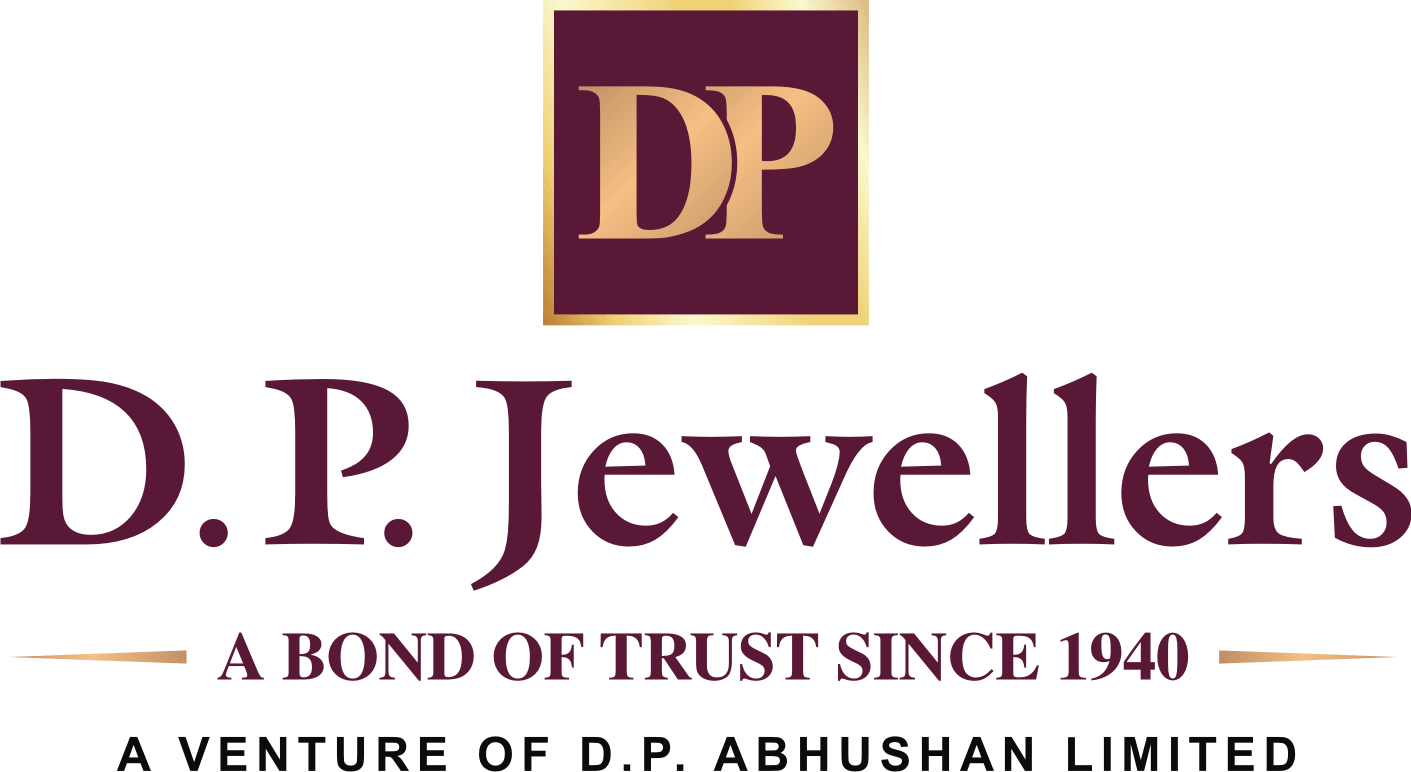 Logo of D.P. Jewellers, established in 1940, with the slogan A Bond of Trust.