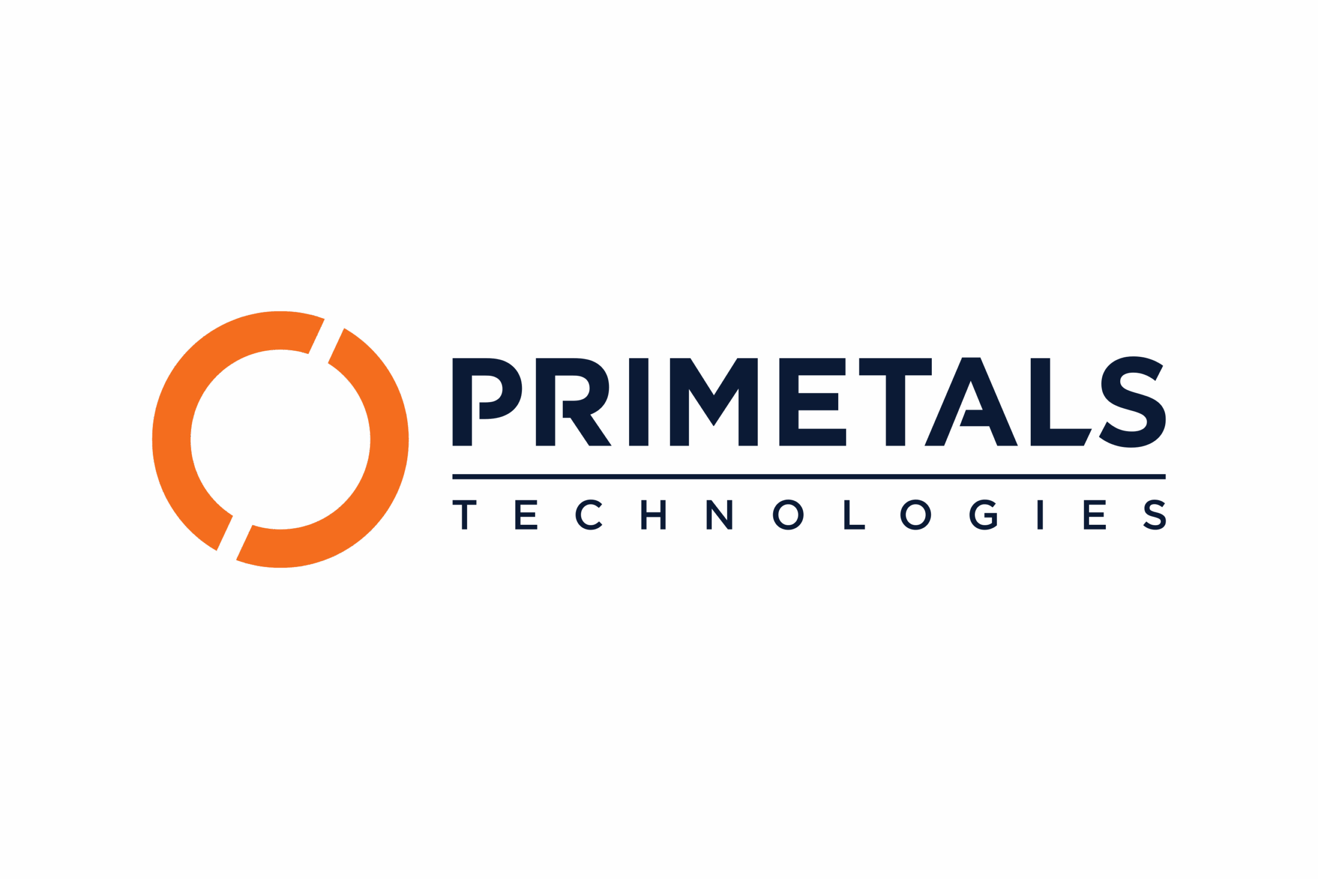 Logo of Primetals Technologies, featuring an orange circular design next to the company name in bold, dark letters.