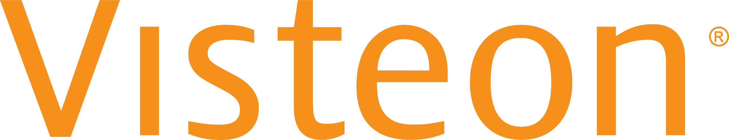Visteon logo in orange text, representing the automotive technology company's branding.